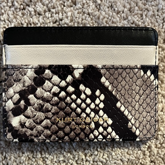 Kurt Geiger Black and Cream Snakeskin Card Holder - Picture 4 of 5